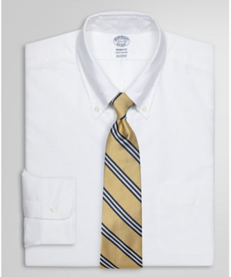  ブラザーズ スーピマコットン オックスフォード ポロカラー ドレスシャツ Regent Fit 100185947 ホワイト トップス