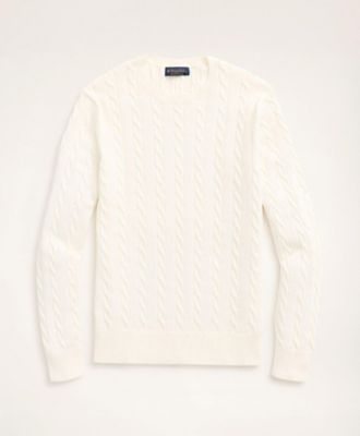 スーピマコットン　ケーブル　クルーネックセーター　１００１８７５３０