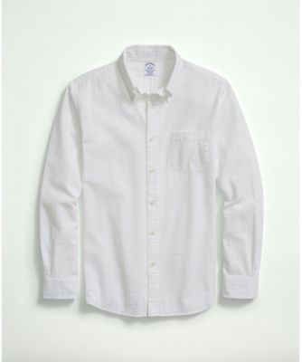 Brooks Brothers/ブルックス ブラザーズ ストレッチコットン シアサッカー ソリッド スポーツシャツ Regular Fit 100200006