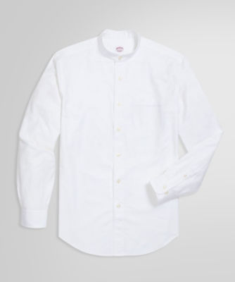 ブラザーズ スーピマコットン オックスフォード ソリッド バンドカラーシャツ 100205712 WHITE トップス