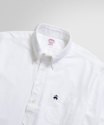 ２点セットBROOKS BROTHERS オックスフォードシャツ ホワイトブルー コットン オックスフォード ショートスリーブ プルオーバー