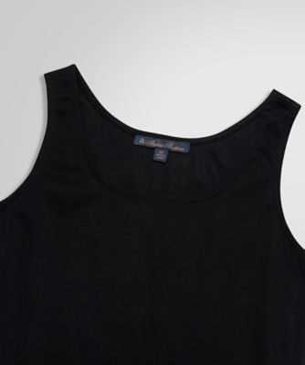 ◆コットン　スクエアラウンドネック　タンクトップ　Ｂｌａｃｋ