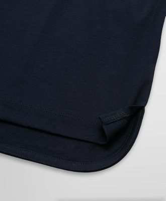 コットンスムース サイドスリット Tシャツ Navy | Brooks