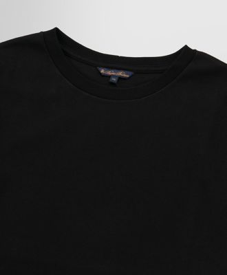 ◆コットンスムース　クルーネック　Ｔシャツ　Ｂｌａｃｋ
