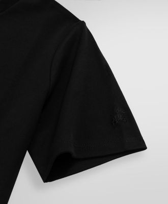 ◆コットンスムース　クルーネック　Ｔシャツ　Ｂｌａｃｋ