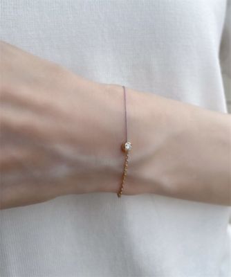 レッドライン　K18YGダブルハートブレスレット ダブルハートモチーフ ダイヤモンドブレスレット – K18YG、2.0