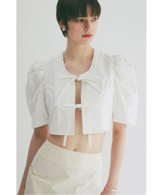 FRILL RIBBON SHORT BLOUSE 10122ー 
