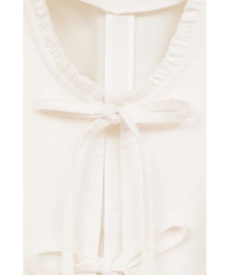 FRILL RIBBON SHORT BLOUSE 10122ー