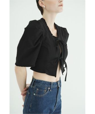 FRILL RIBBON SHORT BLOUSE 10122ー