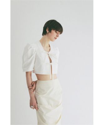 FRILL RIBBON SHORT BLOUSE 10122ー