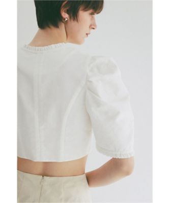 トップス CLANE FRILL RIBBON SHORT BLOUSE FRILL RIBBON SHORT BLOUSE 10122ー
