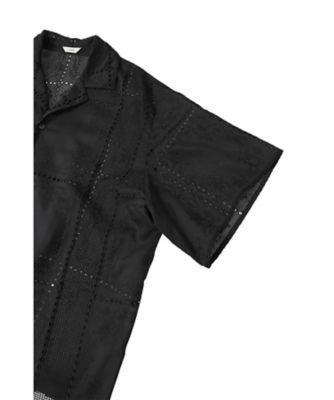 え*ぬ様 クラネ CLANE EMBROIDERY LACE BOX SHIRT EMBROIDERY LACE BOX