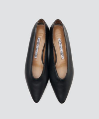 NEBI フラットパンプス 1．0cm BLACK 1024NAPPA