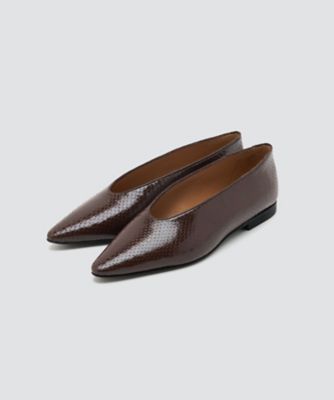 NEBI フラットパンプス 1．0cm BROWNPYTHON