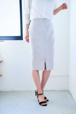 ｗｅｂ限定商品 ウォッシャブル ストライプフロントジップスカート ０２１０１２０３６２ 三越伊勢丹オンラインストア 公式