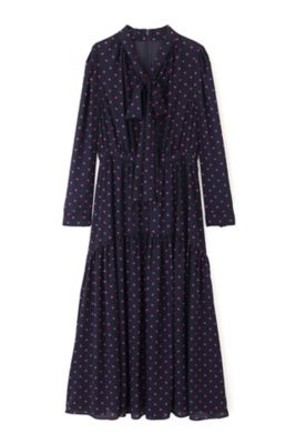 美品】ANAYI デシンドットプリントプリーツワンピース 36