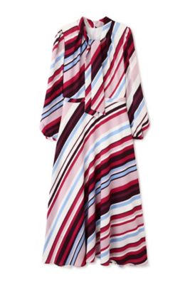 ◇バイアスボーダープリントボータイワンピース（0312240933  