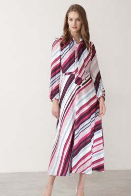 ◇バイアスボーダープリントボータイワンピース（0312240933  