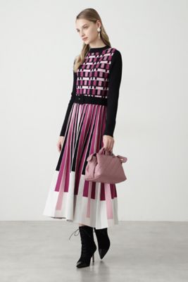 ◇ジオメトリックプリーツニットワンピース（0312247135 