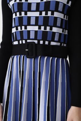 最終値下げPINKY & DIANNE ◆ジオメトリックプリーツニットワンピース PINKY & DIANNE ◇ジオメトリックプリーツニットワンピース