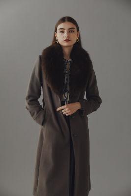 カシミヤ混ベルテッドコート（0312252104