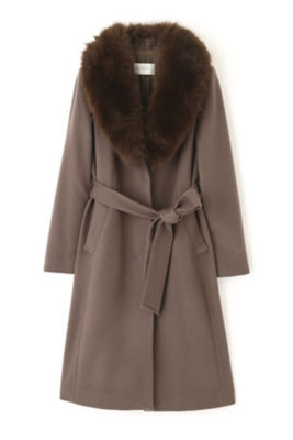 カシミヤ混ベルテッドコート（0312252104