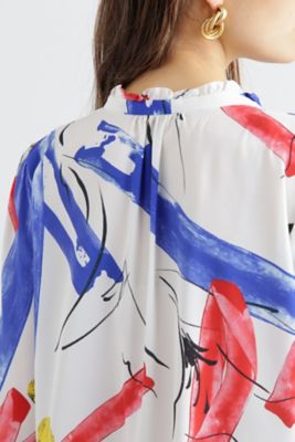 タグ付き新品★Pinky&Dianneドットプリントギャザーブラウス WEB限定商品］ ドットプリントギャザーブラウス