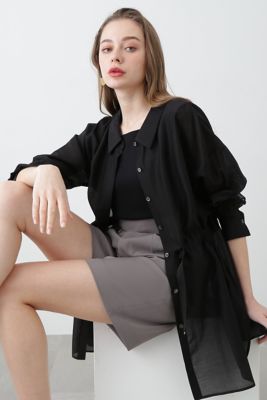 ＜PINKY&DIANNE＞◆シアーベルテッドシャツ（０３１３１１０５１２）