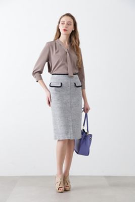 ◇ミックスツイードパイピングスカート（0313120390