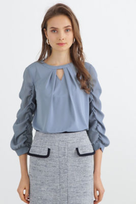 ギャザースリーブコンビカットソー（0313160358