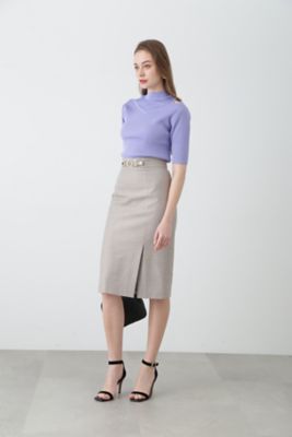 ファッション 80s アンゴラストレート リブニットスカート ベビーピンク スカート