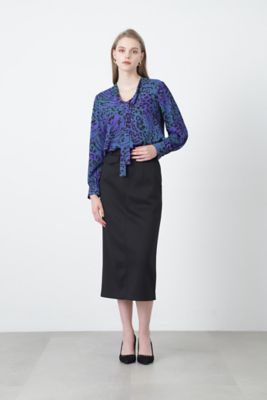 ◇［WEB限定カラー］レオパードミックスプリントブラウス