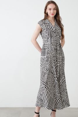 ハウンドトゥースプリントワンピース（0313240709