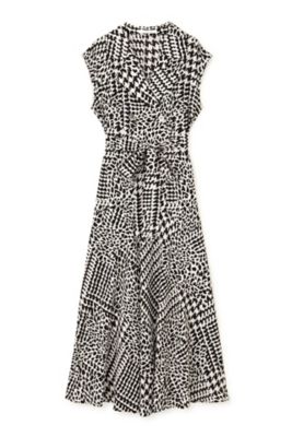 ハウンドトゥースプリントワンピース（0313240709