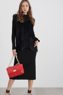 ◇フェザージレ付きニットワンピース（0313247958