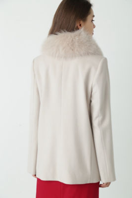 FOXファー付きカシミヤ混ショートコート（0313252221