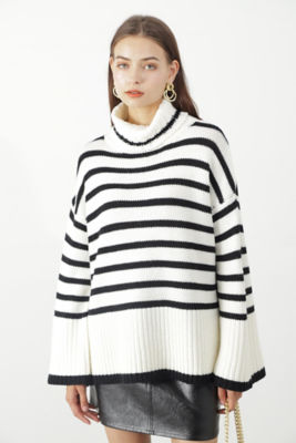 ＜PINKY&DIANNE＞◆ローゲージボーダーニットプルオーバー（０３１３２７００７６）