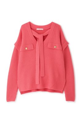 Matin Kim CUTTED LOGO HALF ZIP SWEATSHIRT 4BKS123 (Matin Kim/スウェット・トレーナー)  102759017【BUYMA】