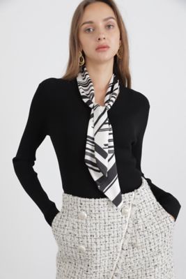 nknit ンニット　スカーフ カラー　ニット Cookie Chocolate / 【1/17(木)21:00〜ブラック再販決定】スカーフ付き