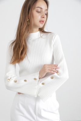 ＜PINKY&DIANNE＞◆総針針抜きメタル釦ニット（０３１３２７０９５９）