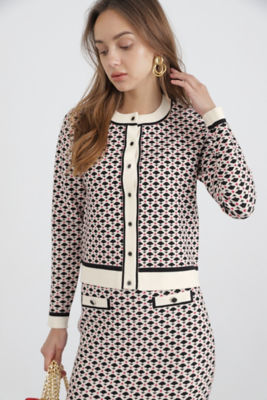 ＜PINKY&DIANNE＞◆ジャカードニットアップカーディガン（０３１３２７５９４４）