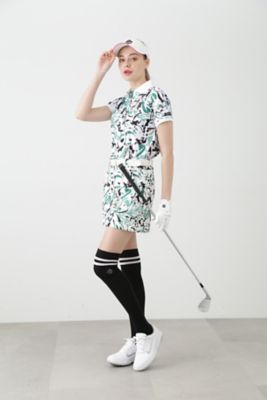 ［ＰＩＮＫＹ　ＧＯＬＦ］オプティカルフラワープリントポロシャツ（０３１３９６０４０５）