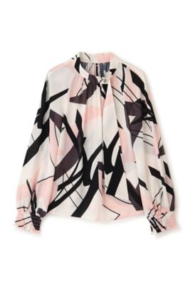 ◇ジオメトリックアートプリントブラウス（0314110109