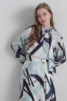 美品PINKY&DIANNE [WEB限定]ジオメトリックアートプリントブラウス ◇ジオメトリックアートプリントブラウス（0314110109