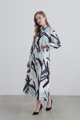 美品PINKY&DIANNE [WEB限定]ジオメトリックアートプリントブラウス ◇ジオメトリックアートプリントブラウス（0314110109