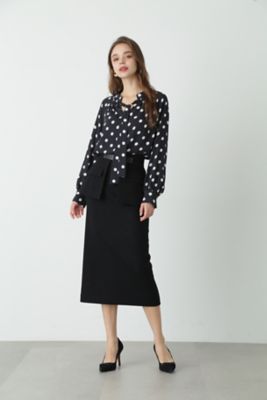 ◇ドットプリントギャザーブラウス（0314110230