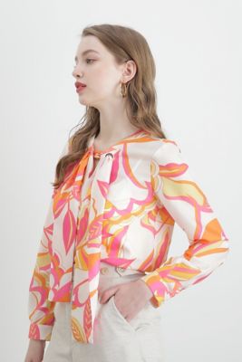 ＜PINKY&DIANNE＞◆アブストラクトボタニカルプリントブラウス（０３１４１１０３３８）