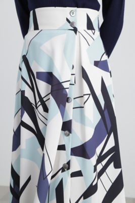 ◇ジオメトリックアートプリントスカート（0314120109