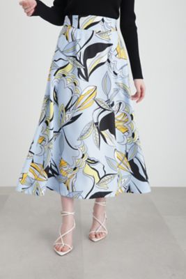 ◇アブストラクトボタニカルプリントスカート（0314120338  