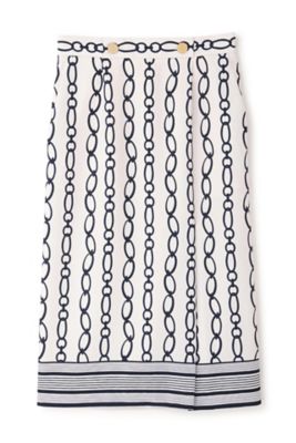 galliano タイポグラフィプリント タイトスカート フリンジジャガードタイトスカート